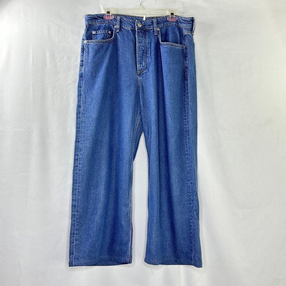Rag & Bone 31 Logan Low-Rise Wide Leg Jeans Blue Denim Streetwear Y2K 90s Slouch